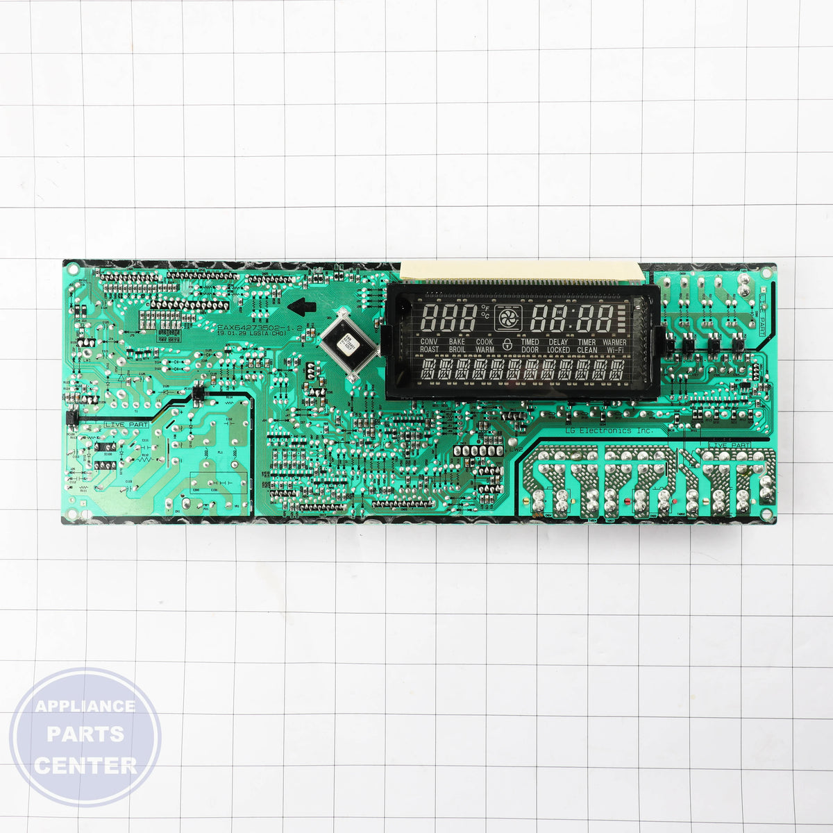 PCB ASSEMBLY,MAIN EBR77562704 - Side view with specific measurements