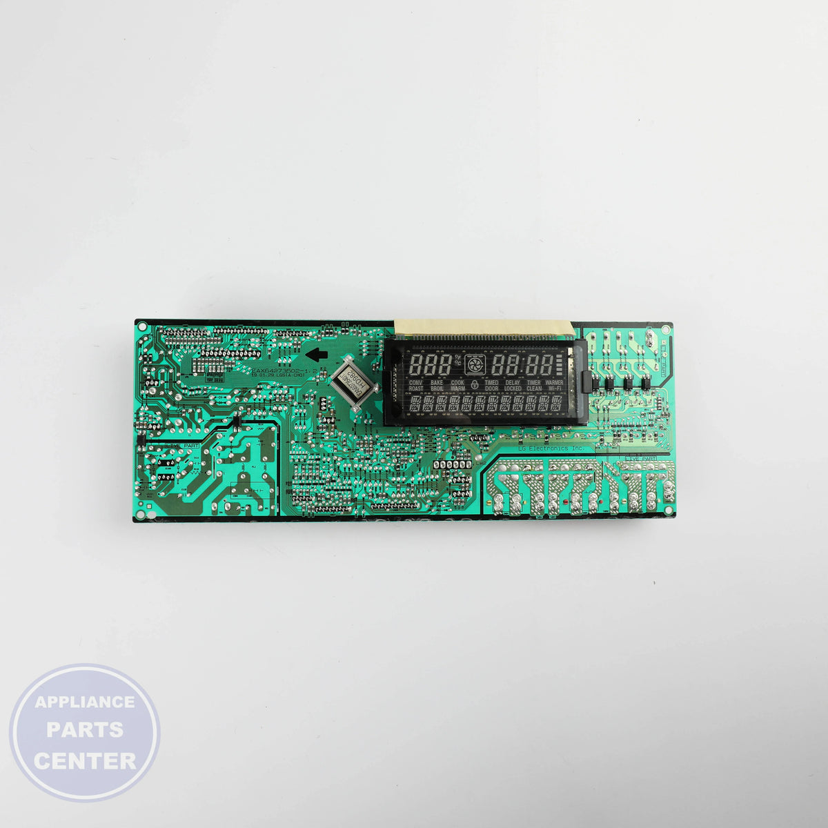 PCB ASSEMBLY,MAIN EBR77562713 - Side view with precise circuitry measurements