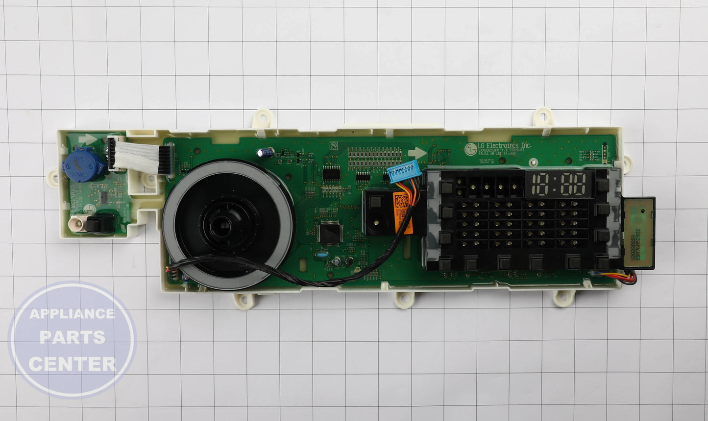 PCB Assembly,Display EBR79674804 - Side view with precise measurements and specs