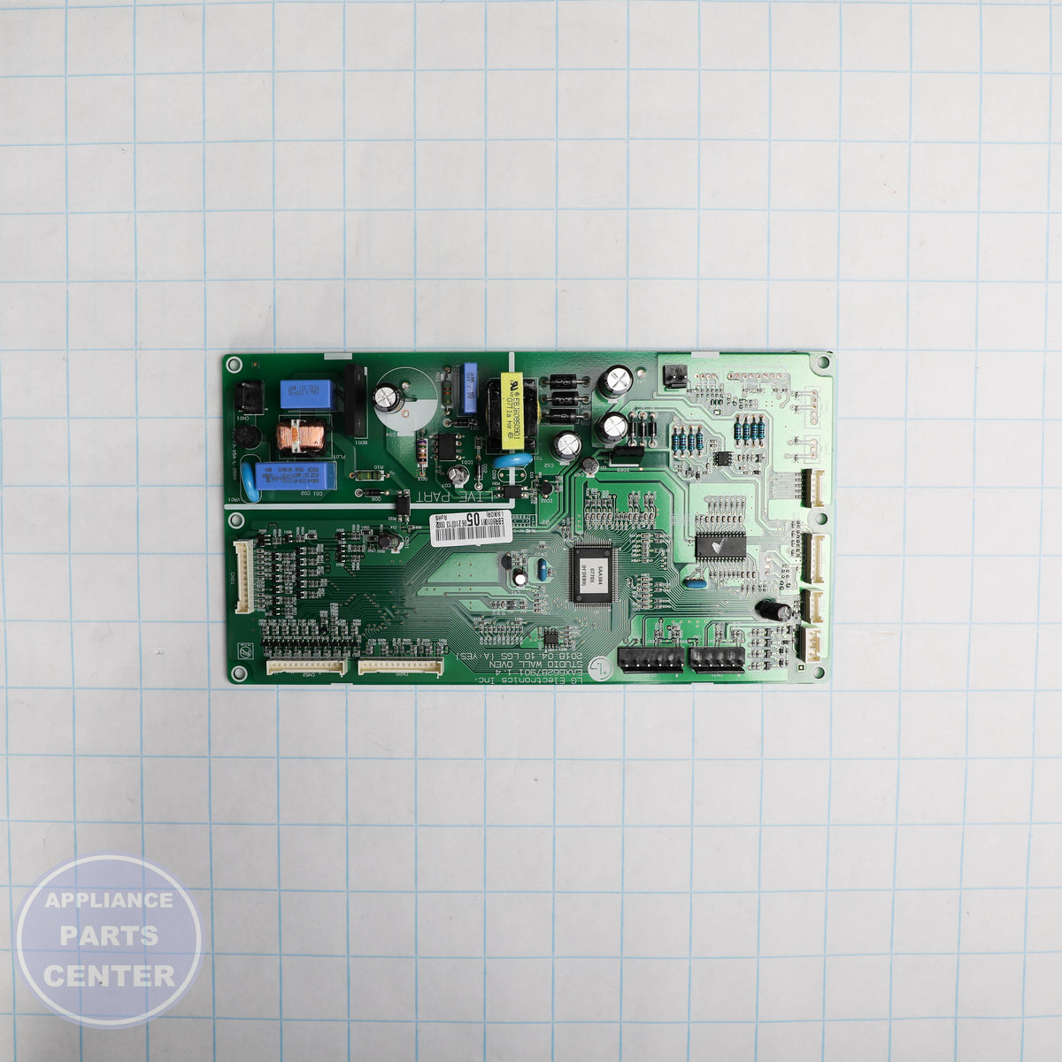 PCB ASSEMBLY,MAIN EBR80108105 - Side view with precise measurements