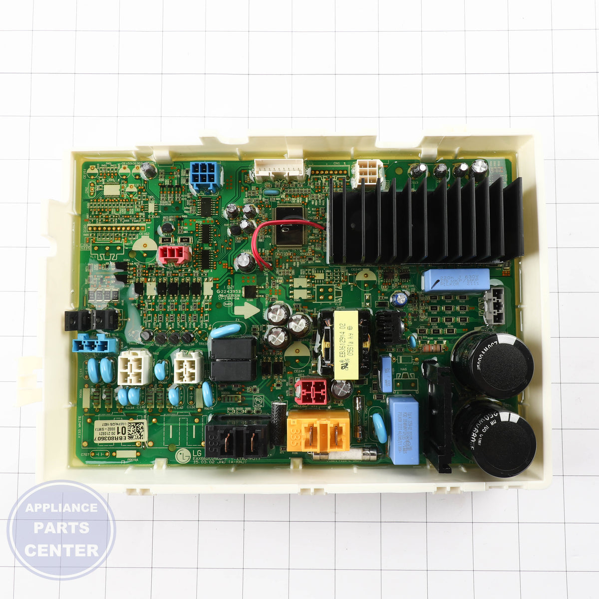 PCB ASSEMBLY,MAIN EBR80360701 - Side view with precise voltage regulation specifications