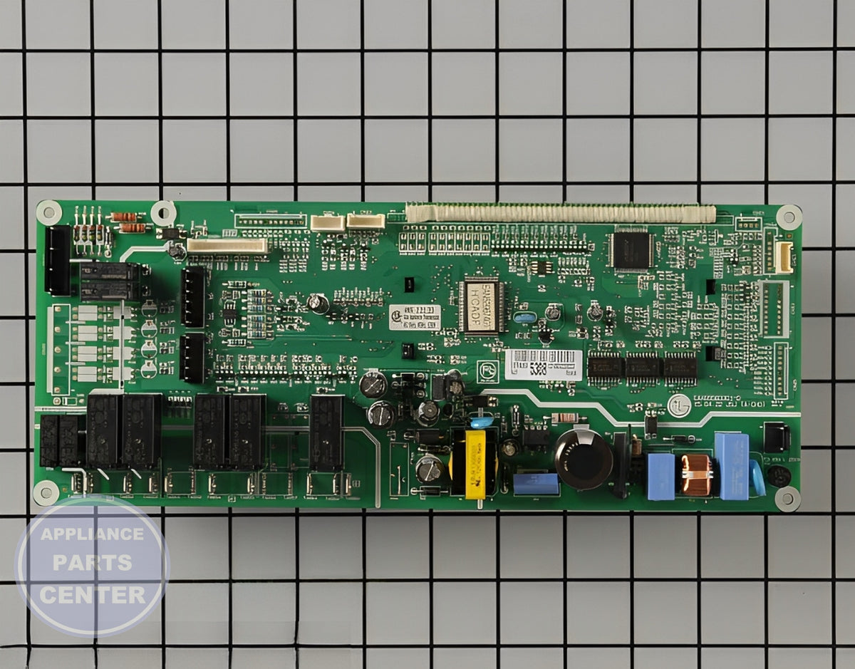 LG MAIN PCB ASSEMBLY EBR80595308 - Detailed view of circuit board and timer details