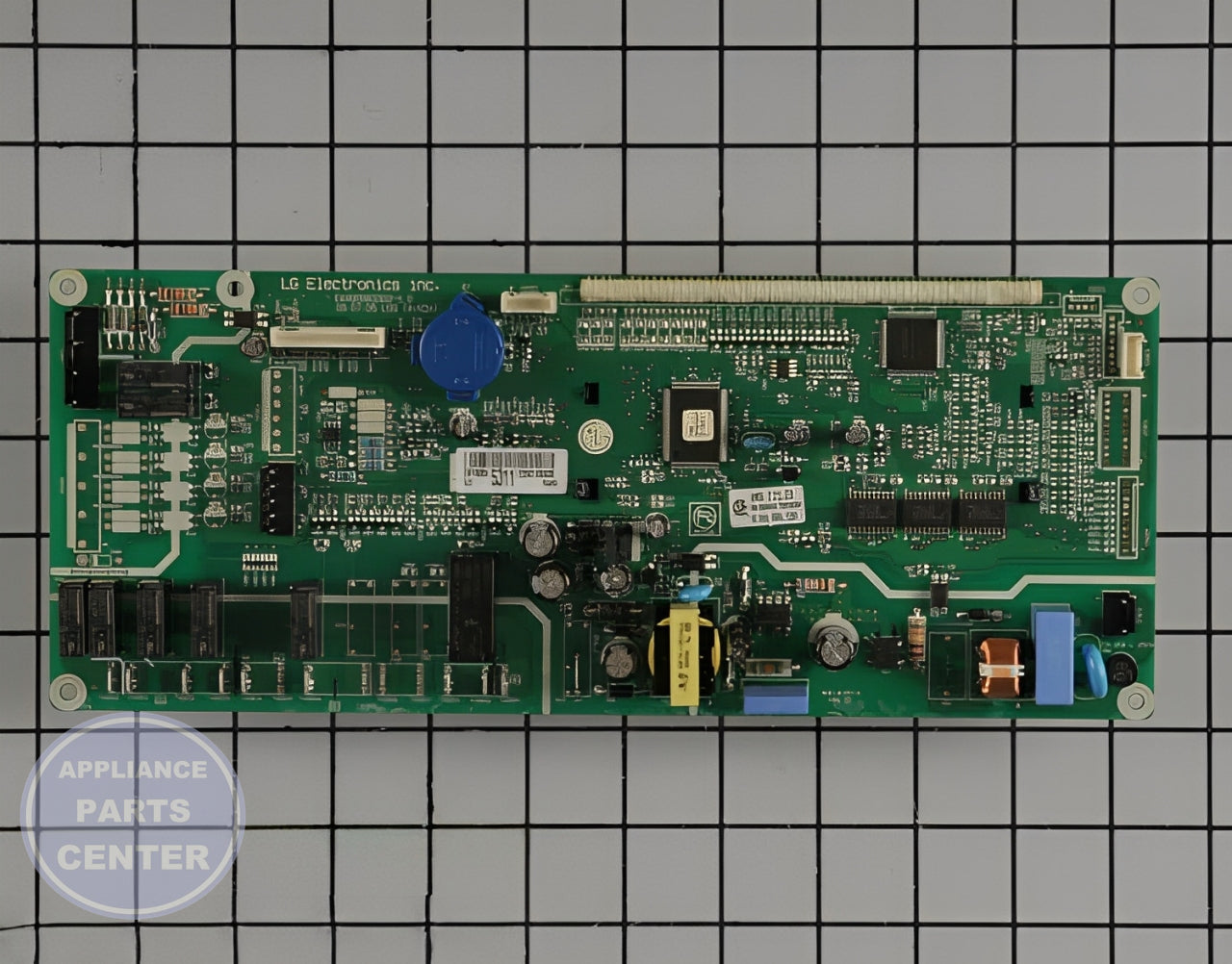 PCB ASSEMBLY,MAIN EBR80595311 - Side view with precise measurements
