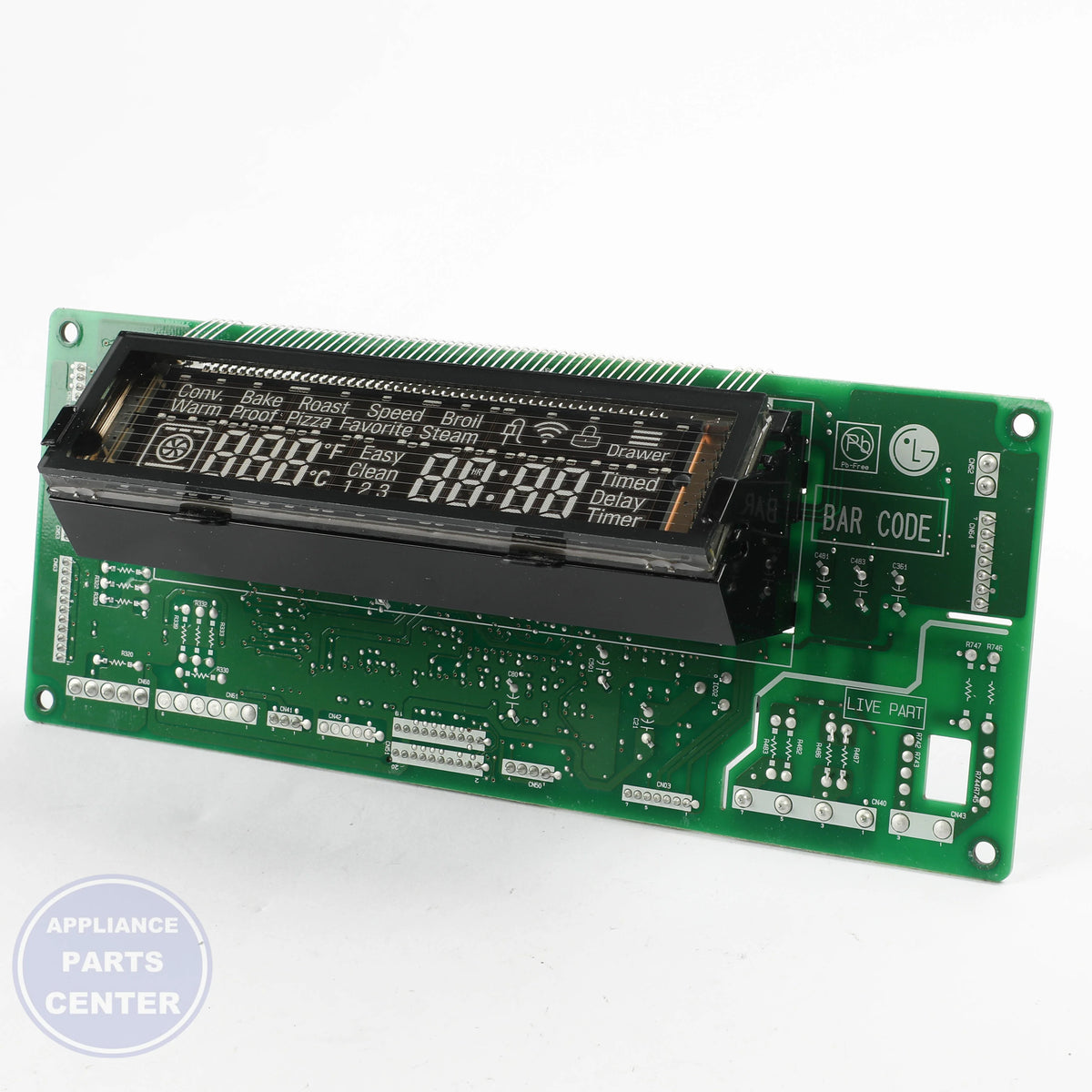 PCB ASSEMBLY,MAIN EBR81445905 - Side view with precise technical specs