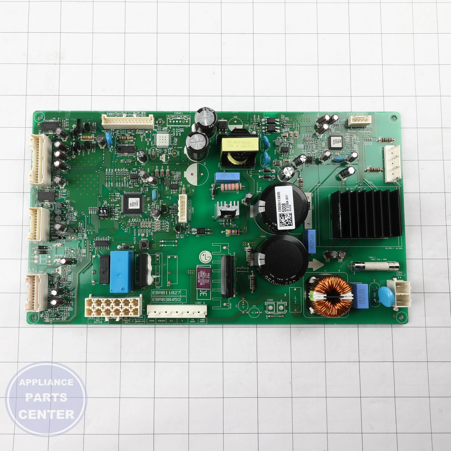 L-G PCB ASSEMBLY,MAIN EBR83845008 - Installation in specific model showing key mounting points