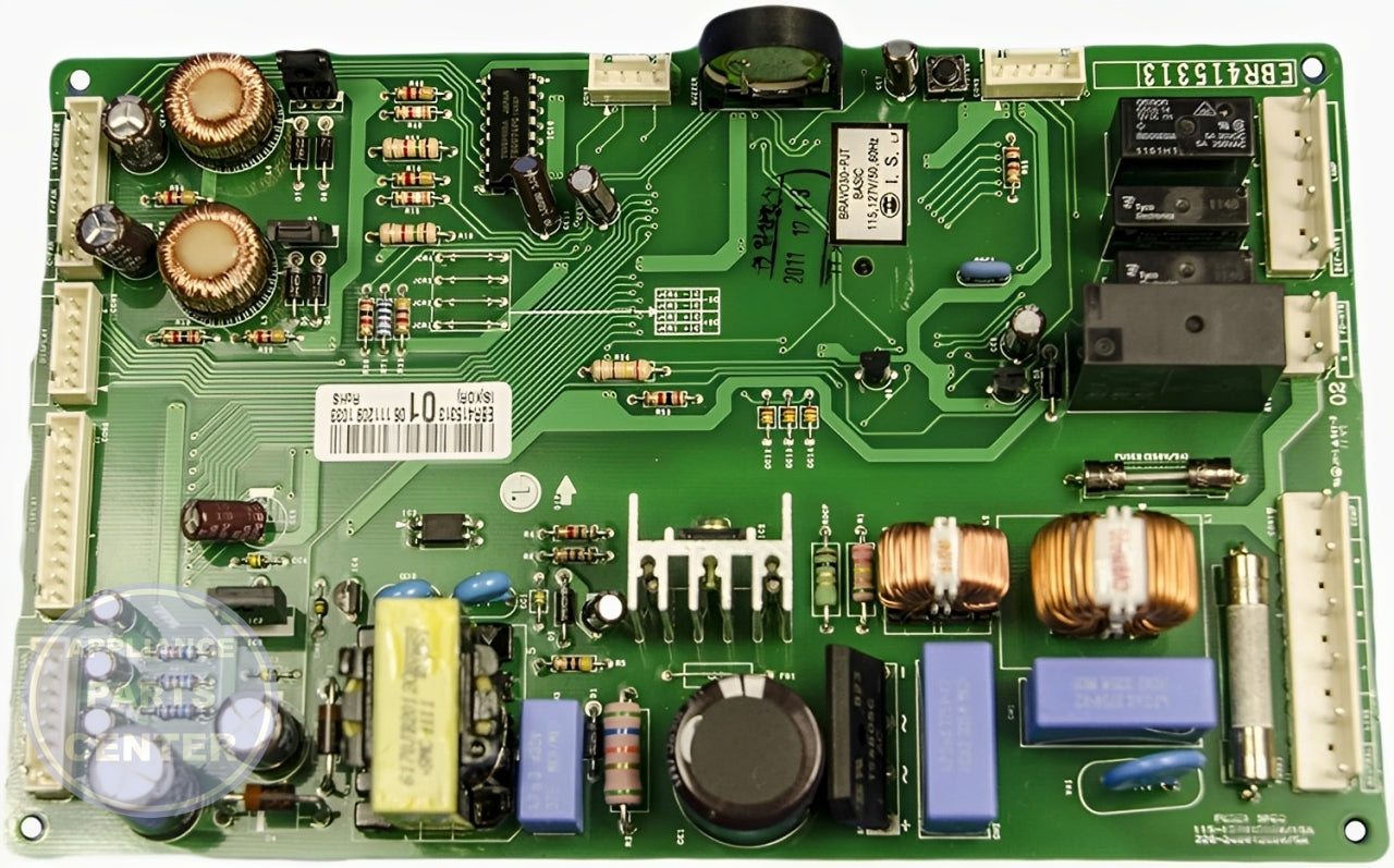 LG REFRIGERATOR MAIN PCB ASSEMBLY EBR84433501 - Main view showing essential components for LG fridge models