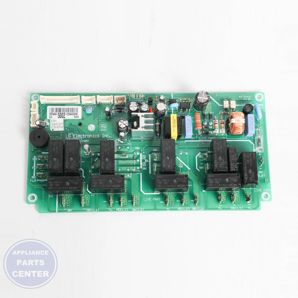 PCB ASSEMBLY,MAIN EBR84545002 - Side view with precise measurements