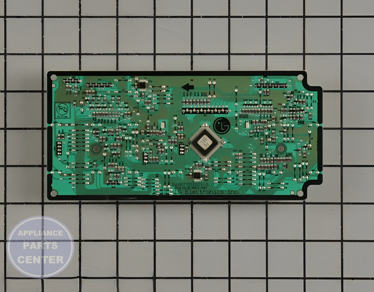 LG RANGE MAIN PCB ASSEMBLY EBR85103101 - Detailed view of timer and control board
