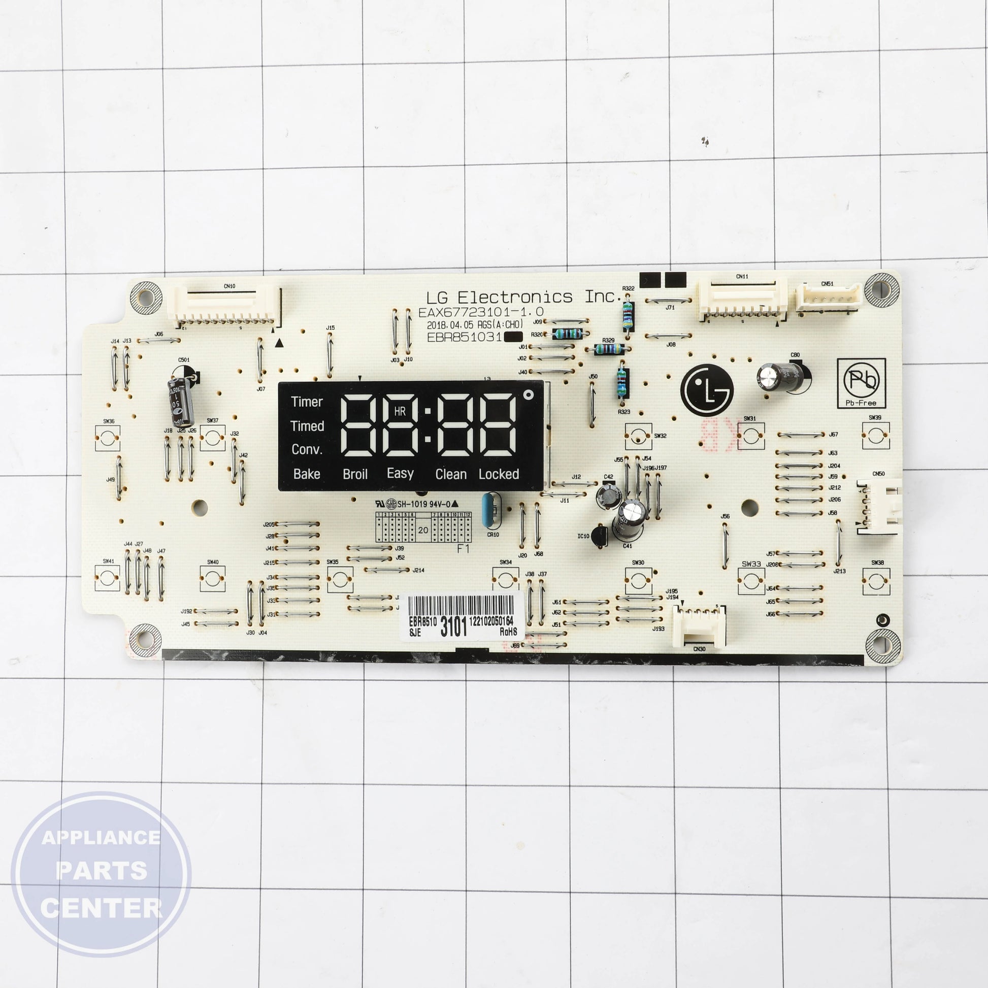 PCB ASSEMBLY MAIN EBR85103103 - Side view with efficient components