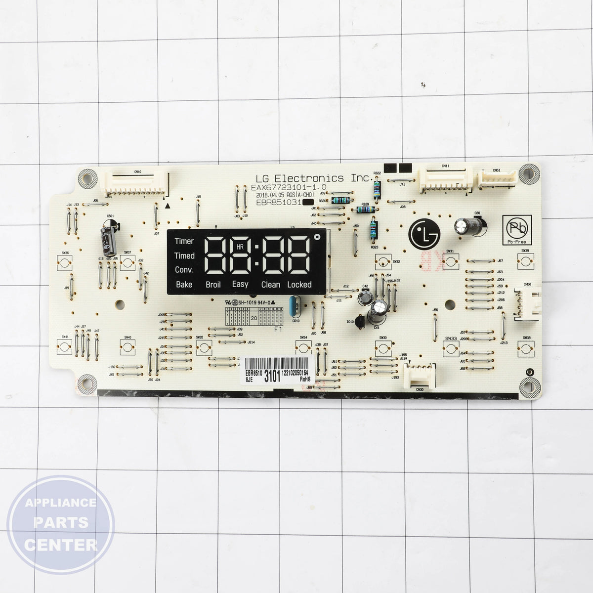PCB ASSEMBLY MAIN EBR85103103 - Side view with efficient components