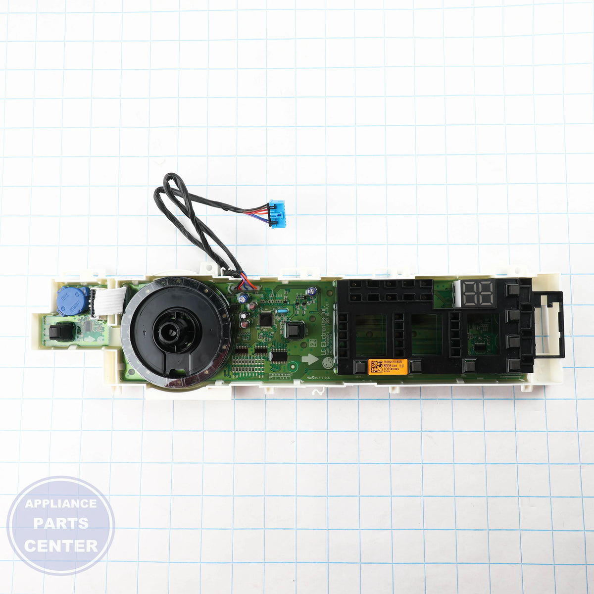 PCB ASSEMBLY,DISPLAY EBR86268006 - Side view with circuit board measurements