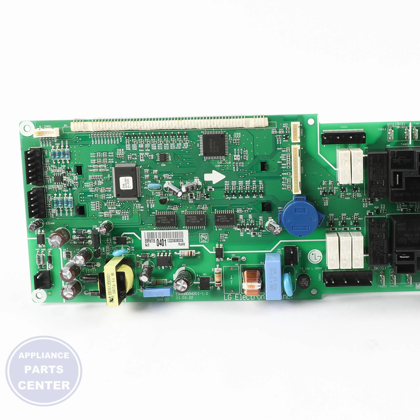 PCB ASSEMBLY,MAIN EBR87050401 - Detailed view of timer and controls