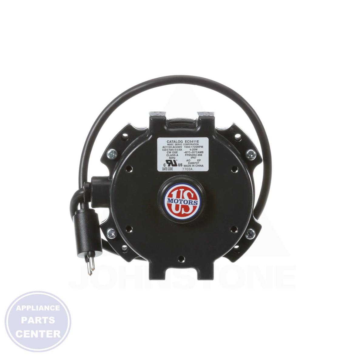 EC5411E - Side view with NEMA Frame 33 and 2.0 lbs weight