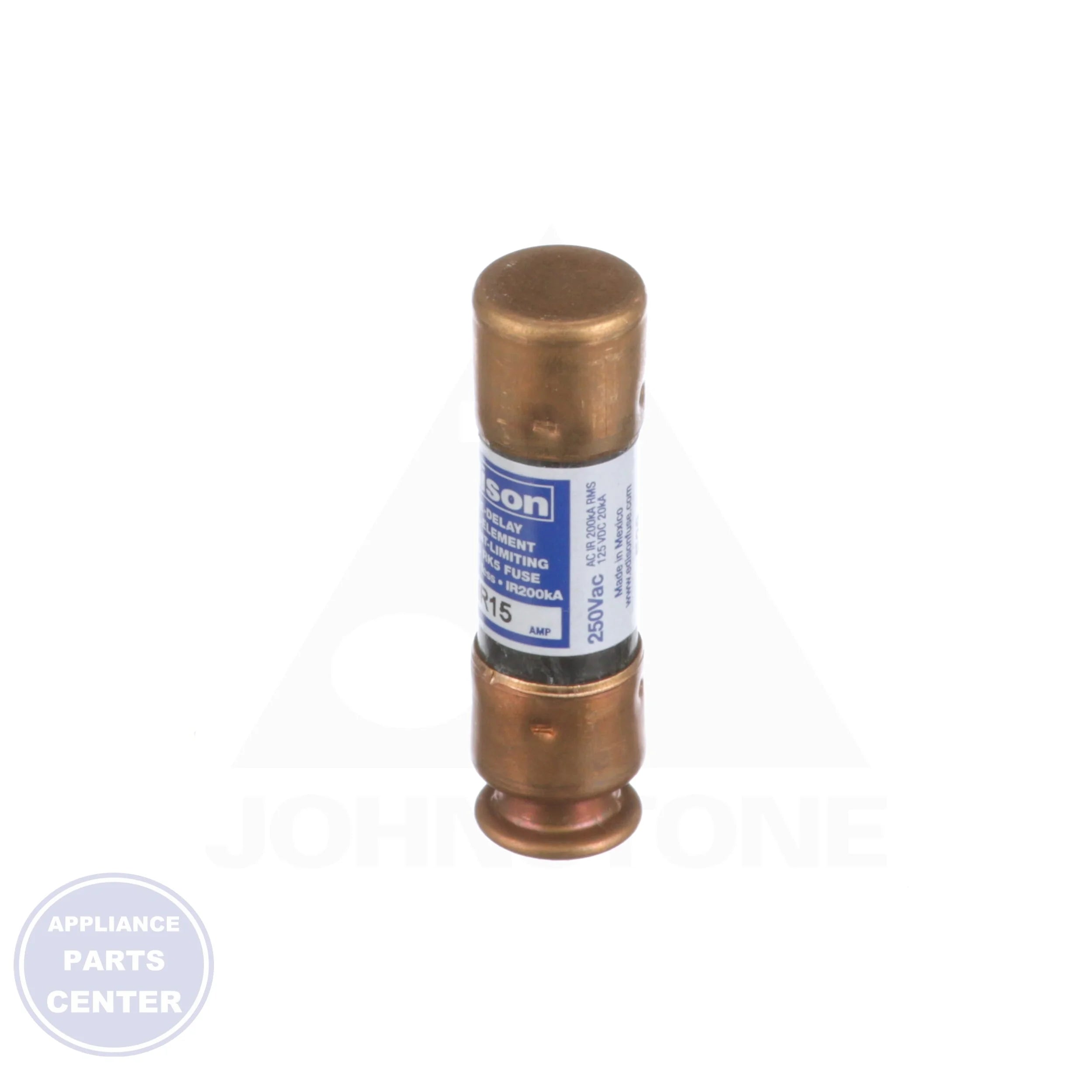 Dual Element Cartridge Fuse 15 Amp ECNR15 - Detailed view of Class RK5 and 15A specs