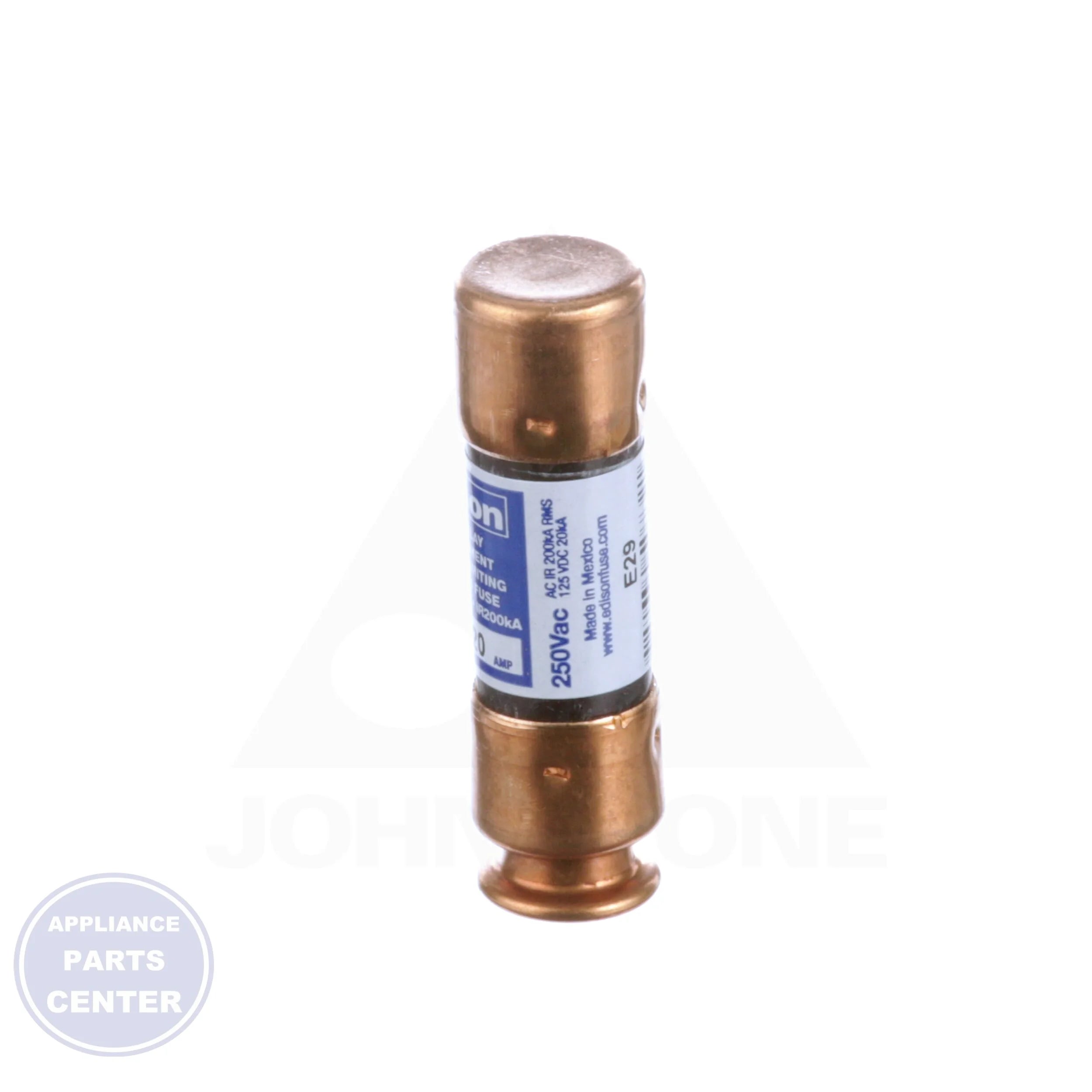 Dual Element Cartridge Fuse 20 Amp ECNR20 - Detailed view of Class RK5 type 20 Amp fuse