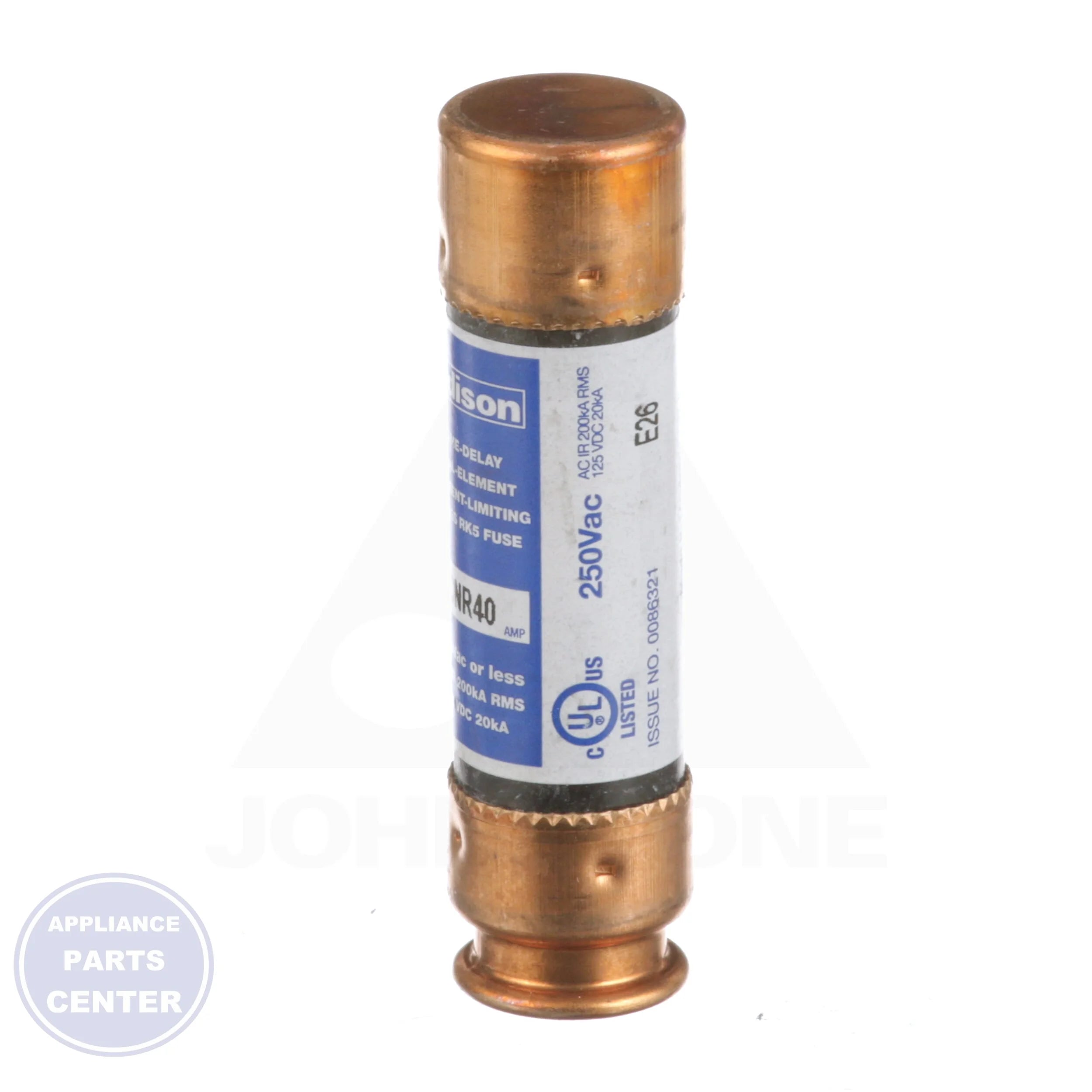 Dual Element Cartridge Fuse 30 Amp ECNR30 - Detailed view of Class RK5 30A fuse