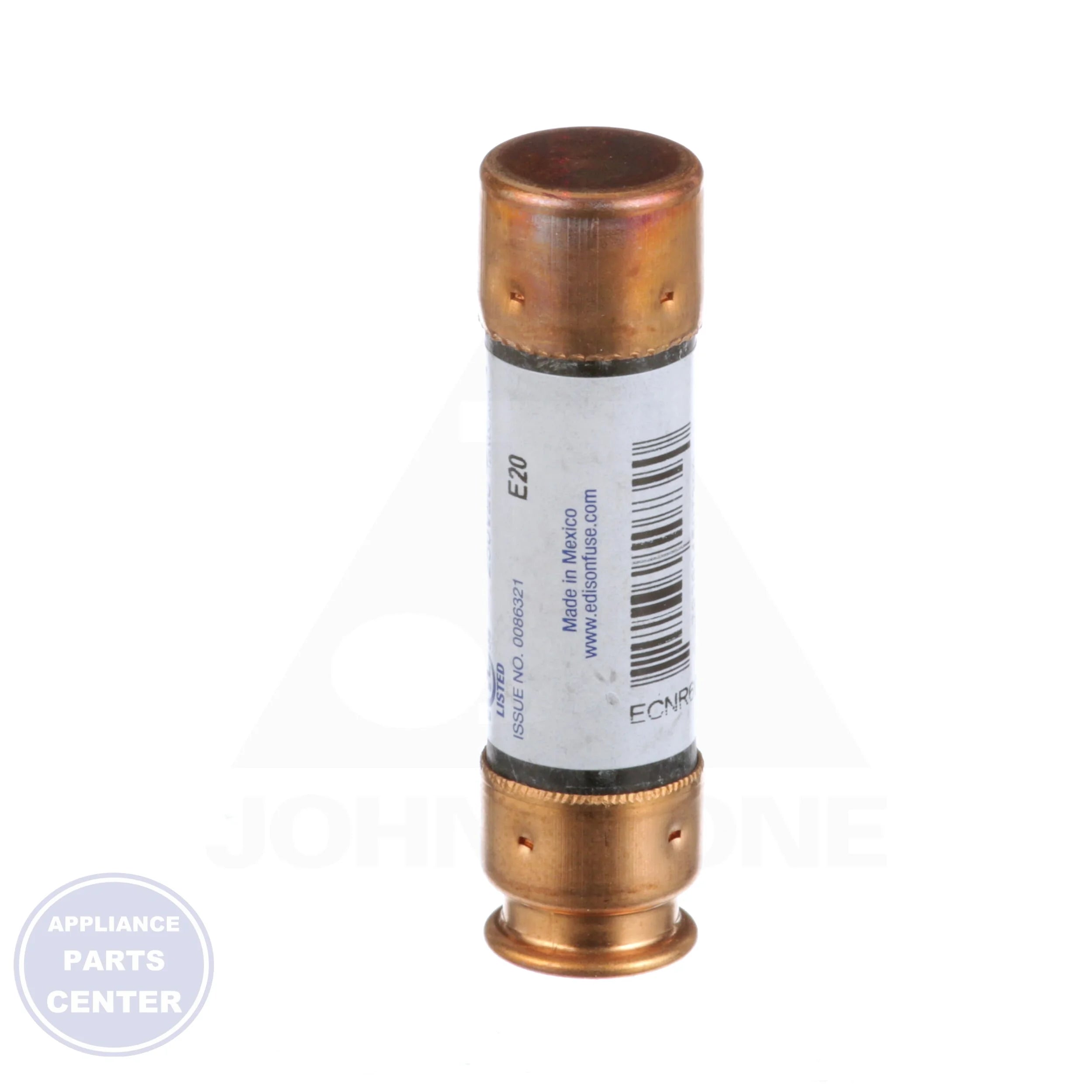 Dual Element Cartridge Fuse 60 Amp ECNR60 - Side view with Length: 3" and Diameter: 13/16"