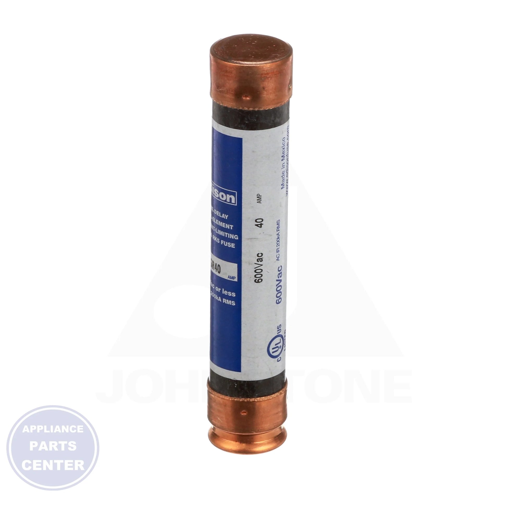 Dual Element Cartridge Fuse 40 Amp ECSR40 - Detailed view of Class RK5 specifications