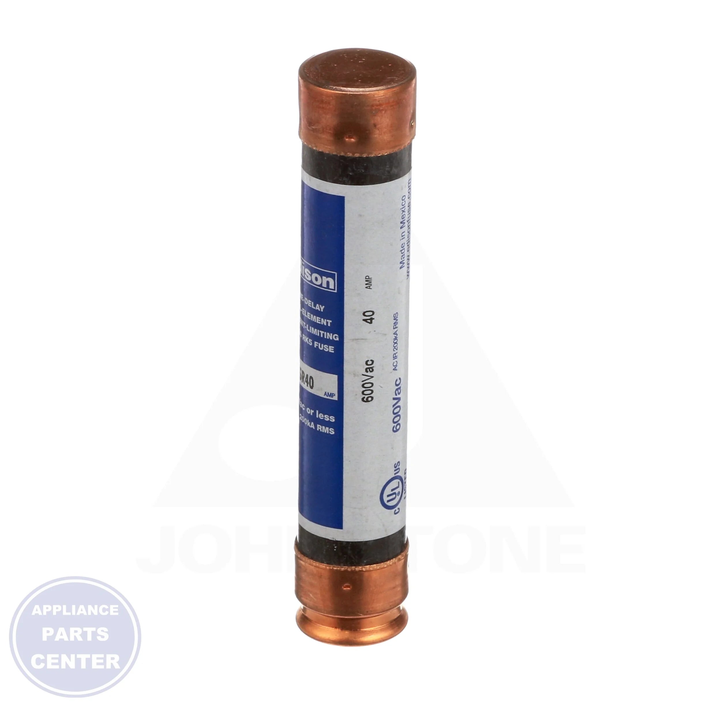 Dual Element Cartridge Fuse 40 Amp ECSR40 - Detailed view of Class RK5 specifications