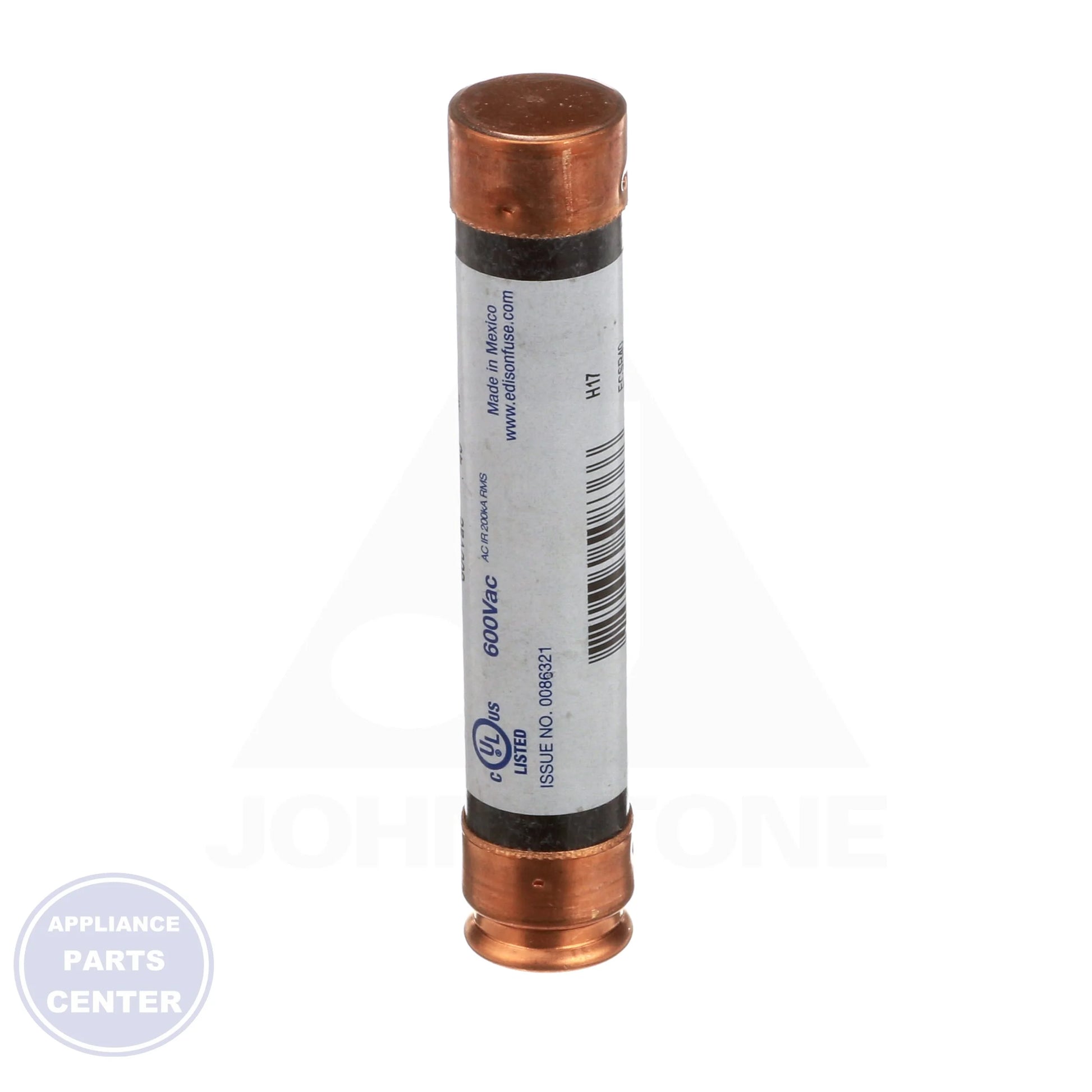 Dual Element Cartridge Fuse 40 Amp ECSR40 - Side view with 5-1/2'' length and 1-1/16'' diameter