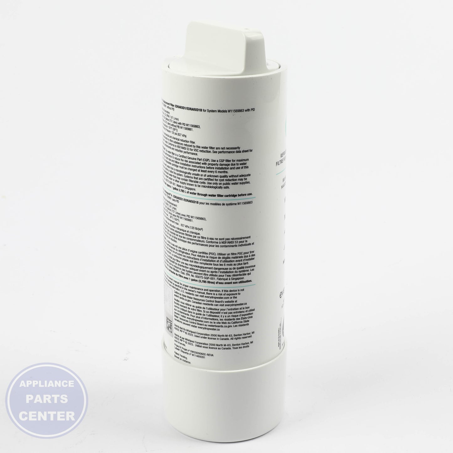 WPL FILTER EDRARXD1 - Main view showing water filtration for W11519209 and W11536439