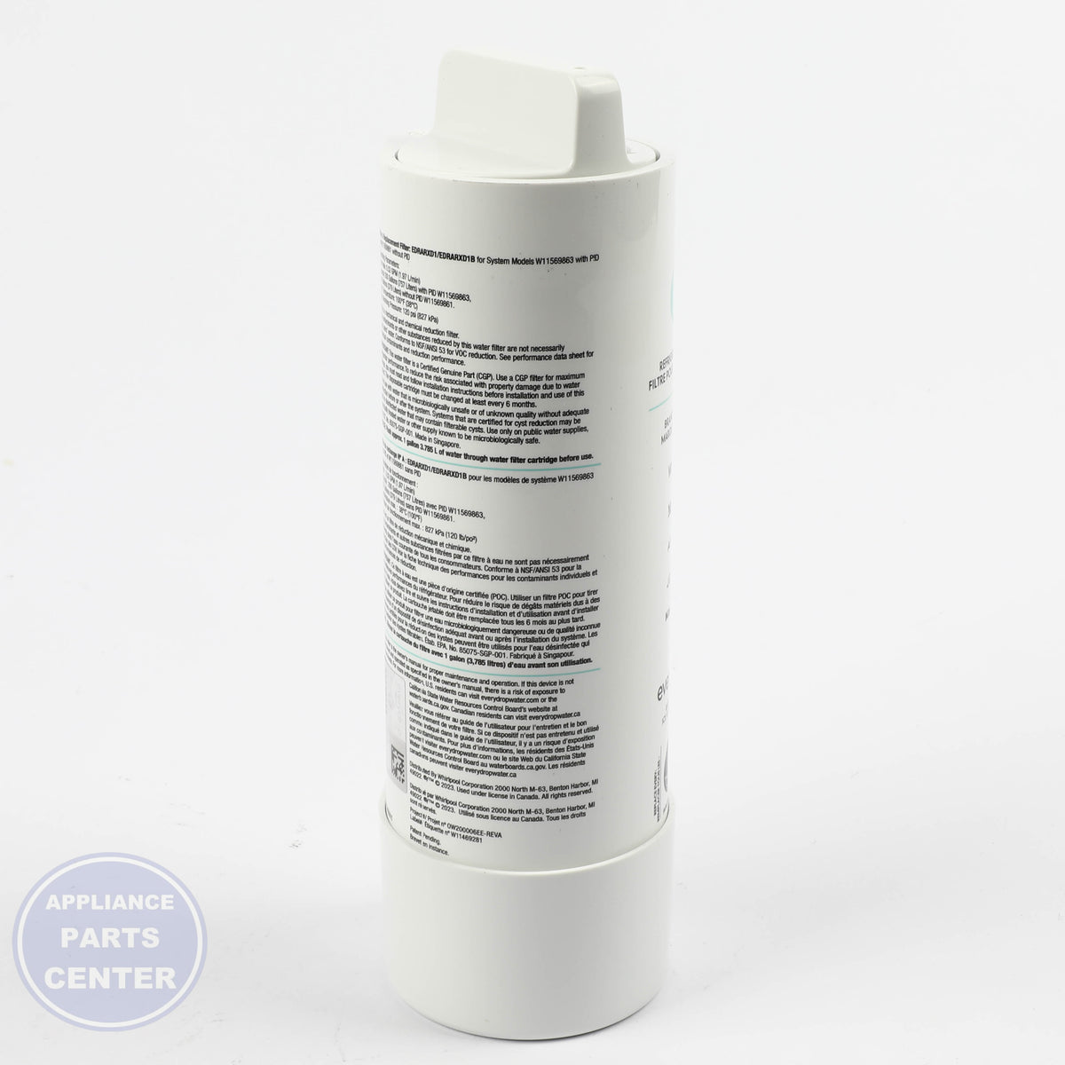 WPL FILTER EDRARXD1 - Main view showing water filtration for W11519209 and W11536439
