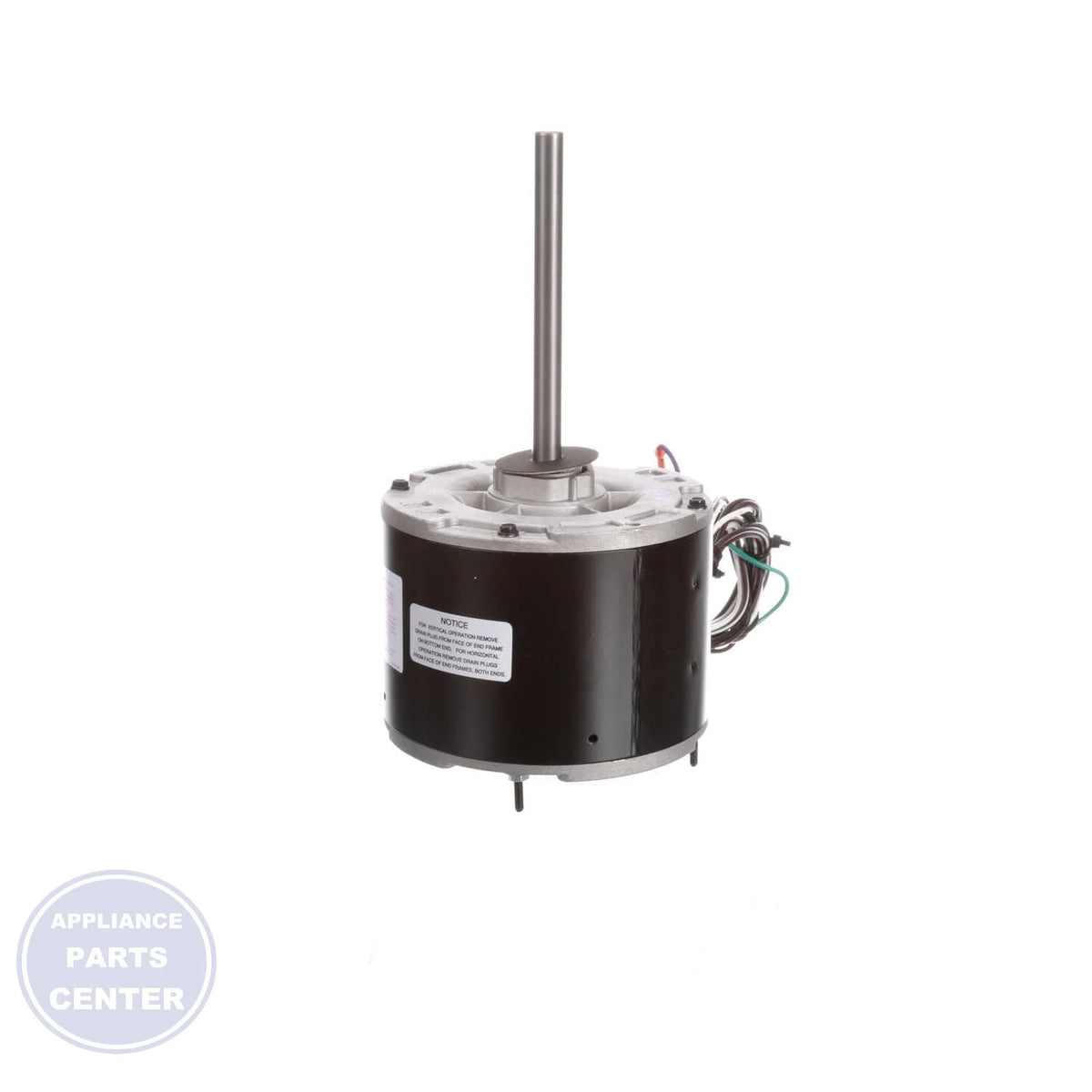Economaster Condenser Fan Motor EM3728F - Side view with 1/4 HP power and 208-230 volts
