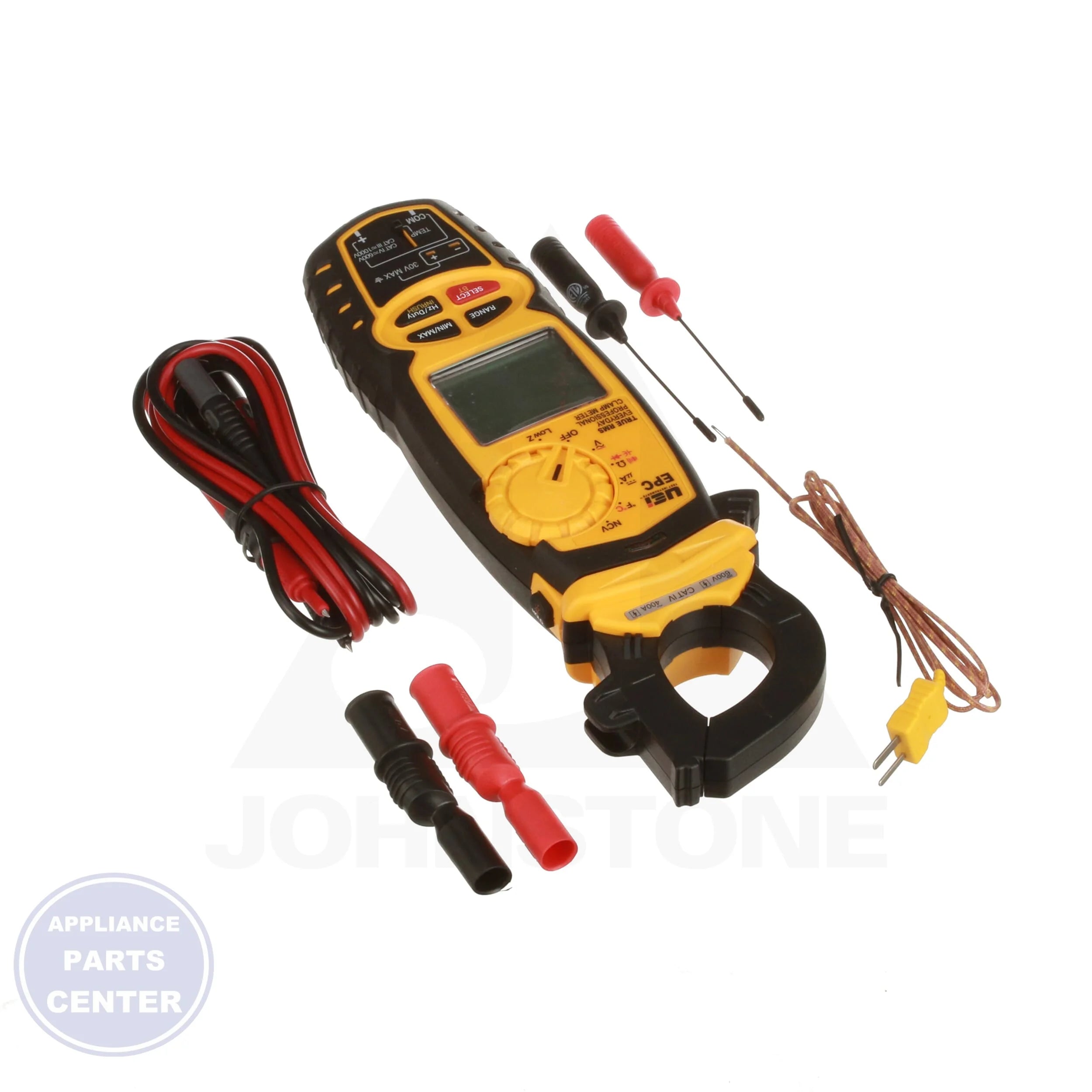 Everyday Professional Clamp Meter EPC - Side view with 750V AC volts and 400A AC amps
