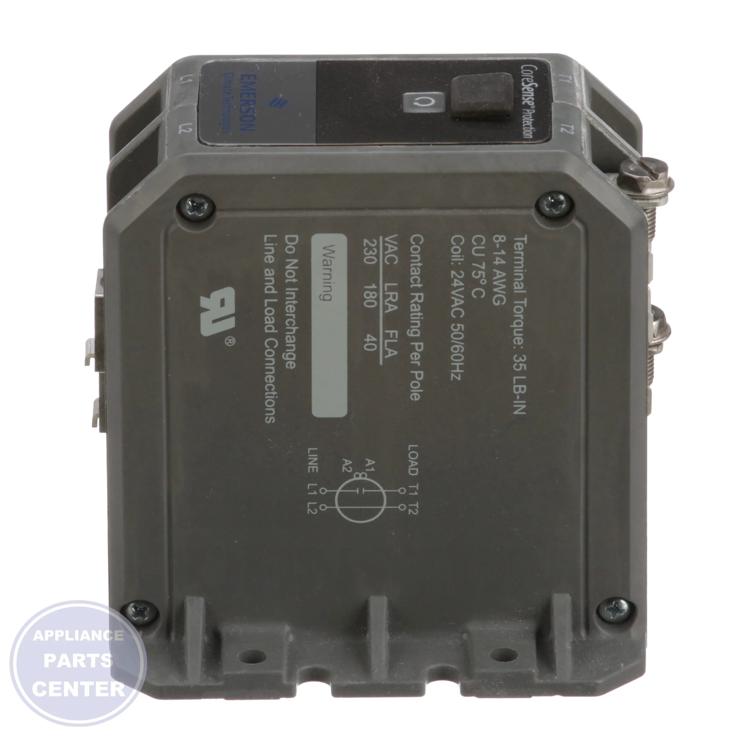 CoreSense™ Contactor Protection ESC1AFPT-CC-901 - Side view with precise measurements and specifications