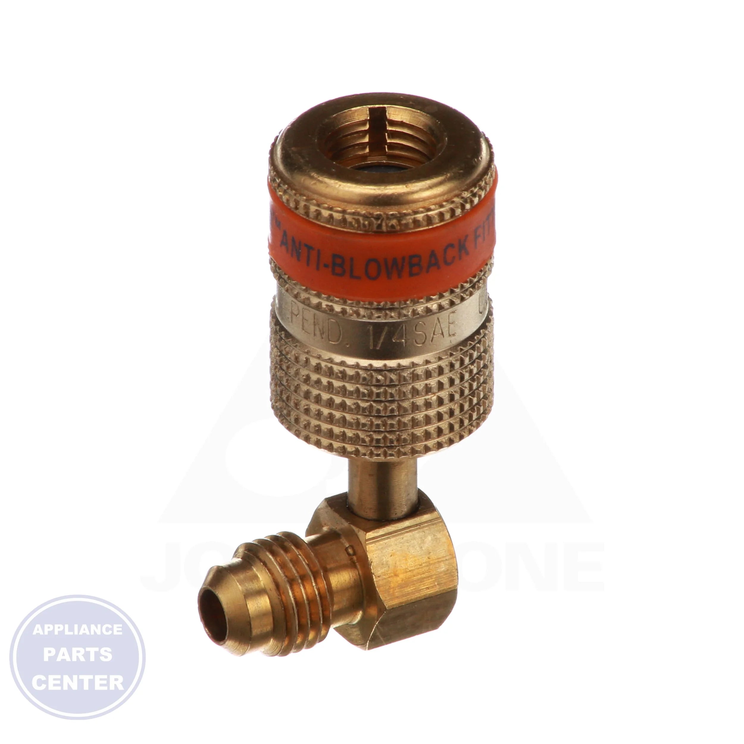 EZ Turn Anti-Blowback Adaptor EZAB90 - Side view with 1/4" x 1/4" specifications