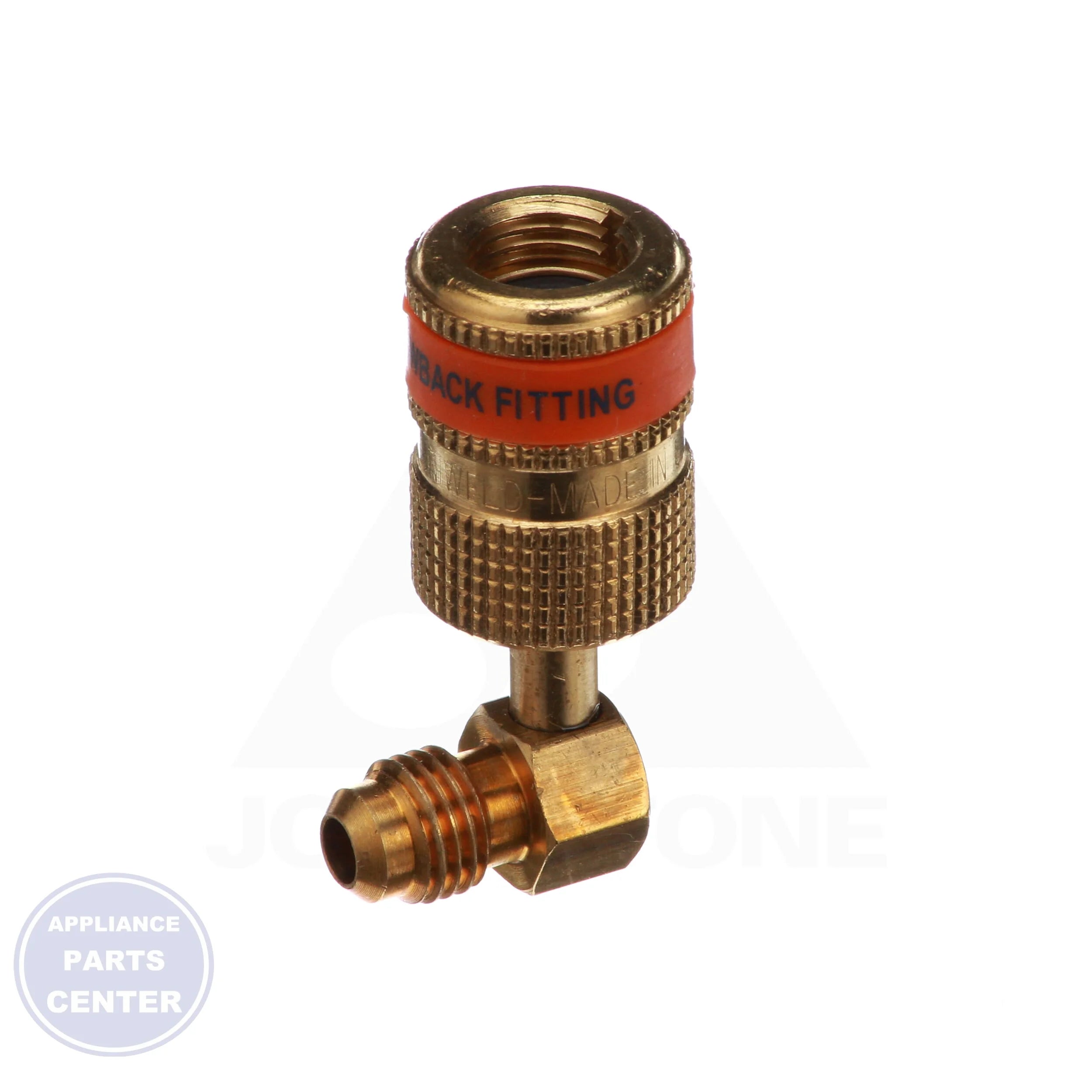EZ Turn Anti-Blowback Adaptor EZABM90 - Side view with 1/4" x 5/16" specifications
