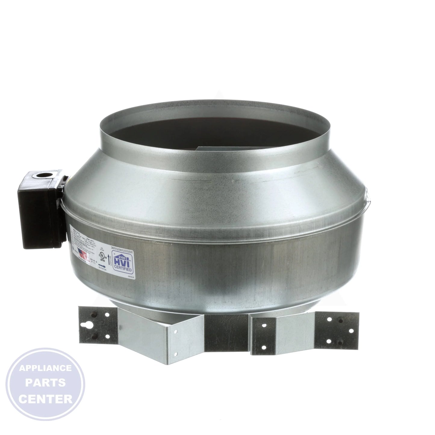 FG 12XL 12" Inline Centrifugal Fan - Detailed view of thermal overload protection