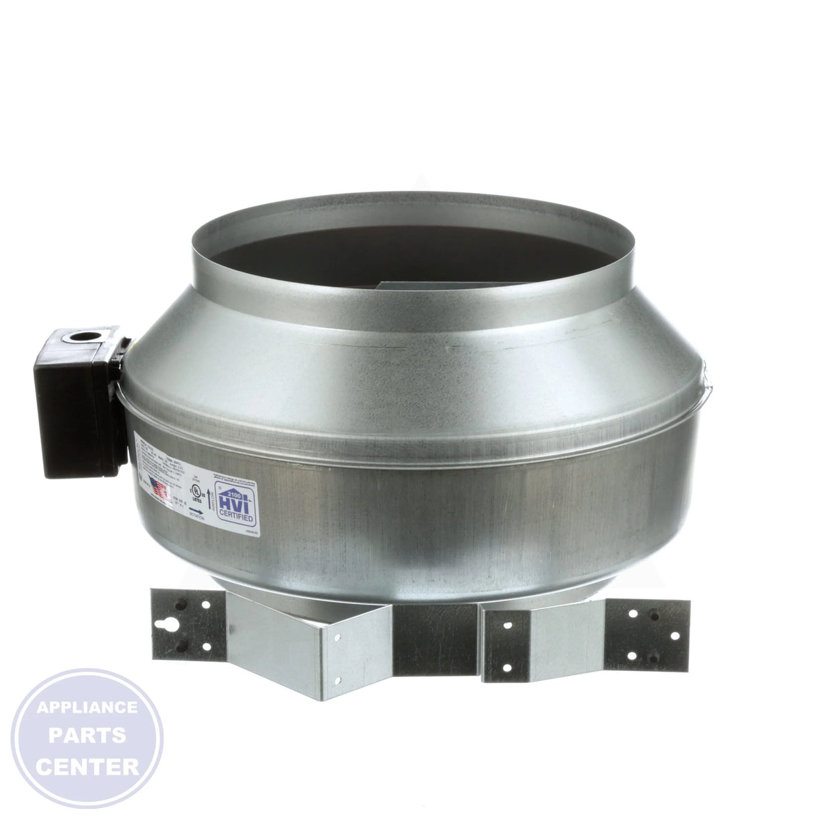 FG 12XL 12" Inline Centrifugal Fan - Detailed view of thermal overload protection