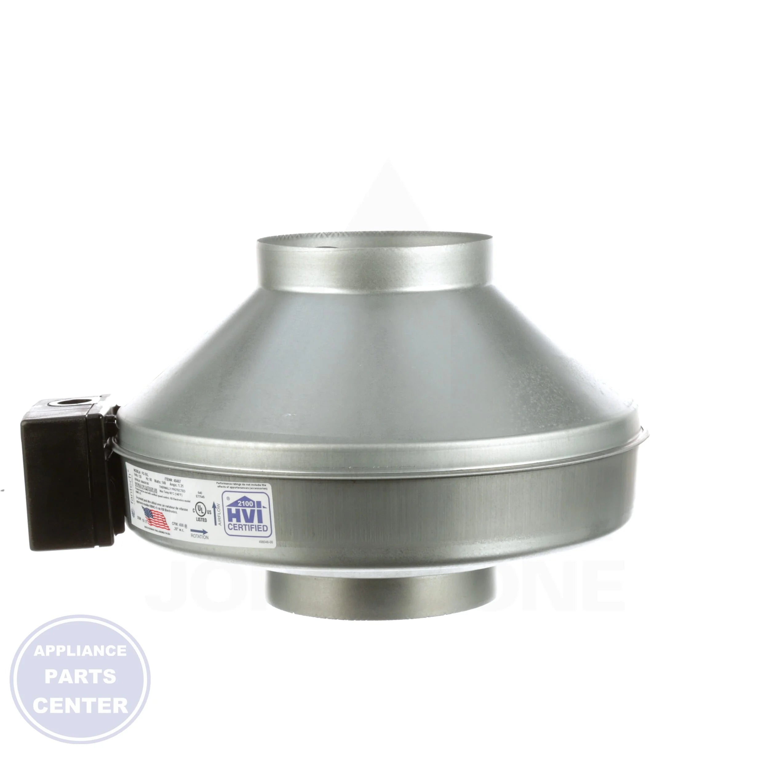 FG 8XL Centrifugal Fan - Detailed view of thermal overload protection