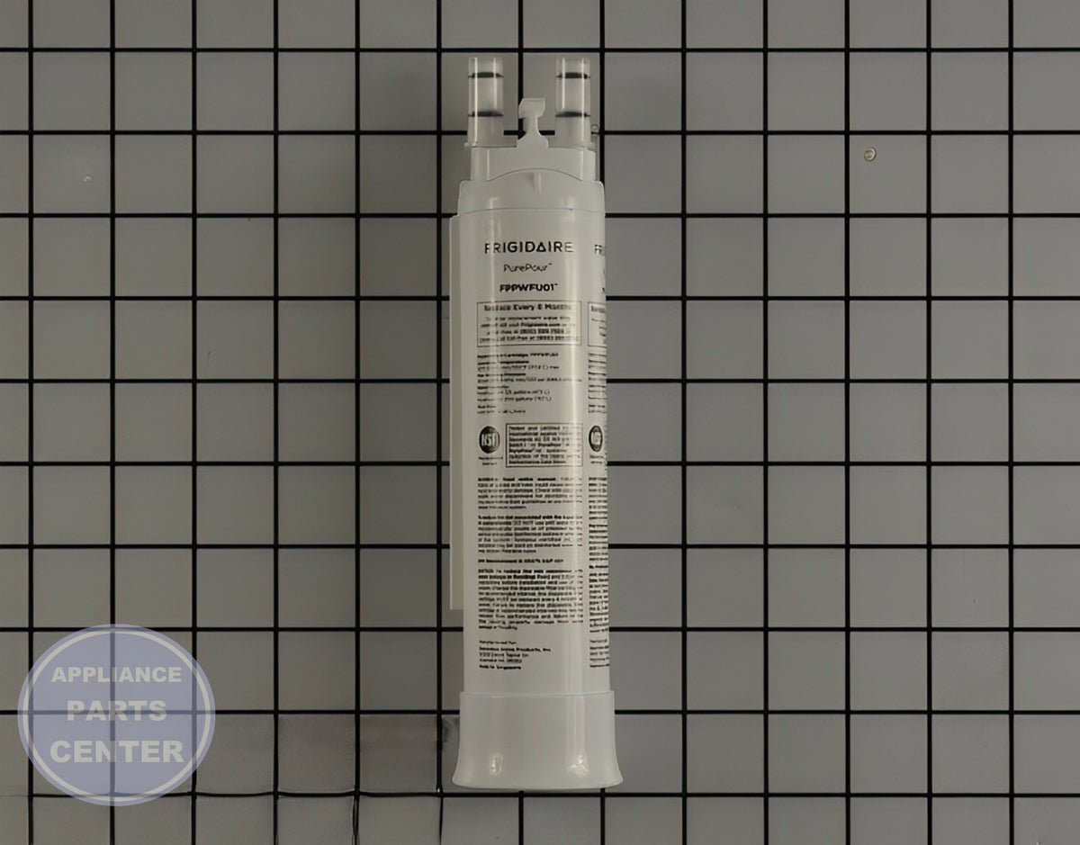 FRIGIDAIRE REFRIGERATOR PUREPOUR WATER FILTER FPPWFU01 - Main view showing water filtration mechanism for FRIGIDAIRE and WCI models