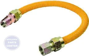 Yellow Coated Stainless Steel Gas Appliance Connector G038YE101124 - Main view showing durability for gas appliances