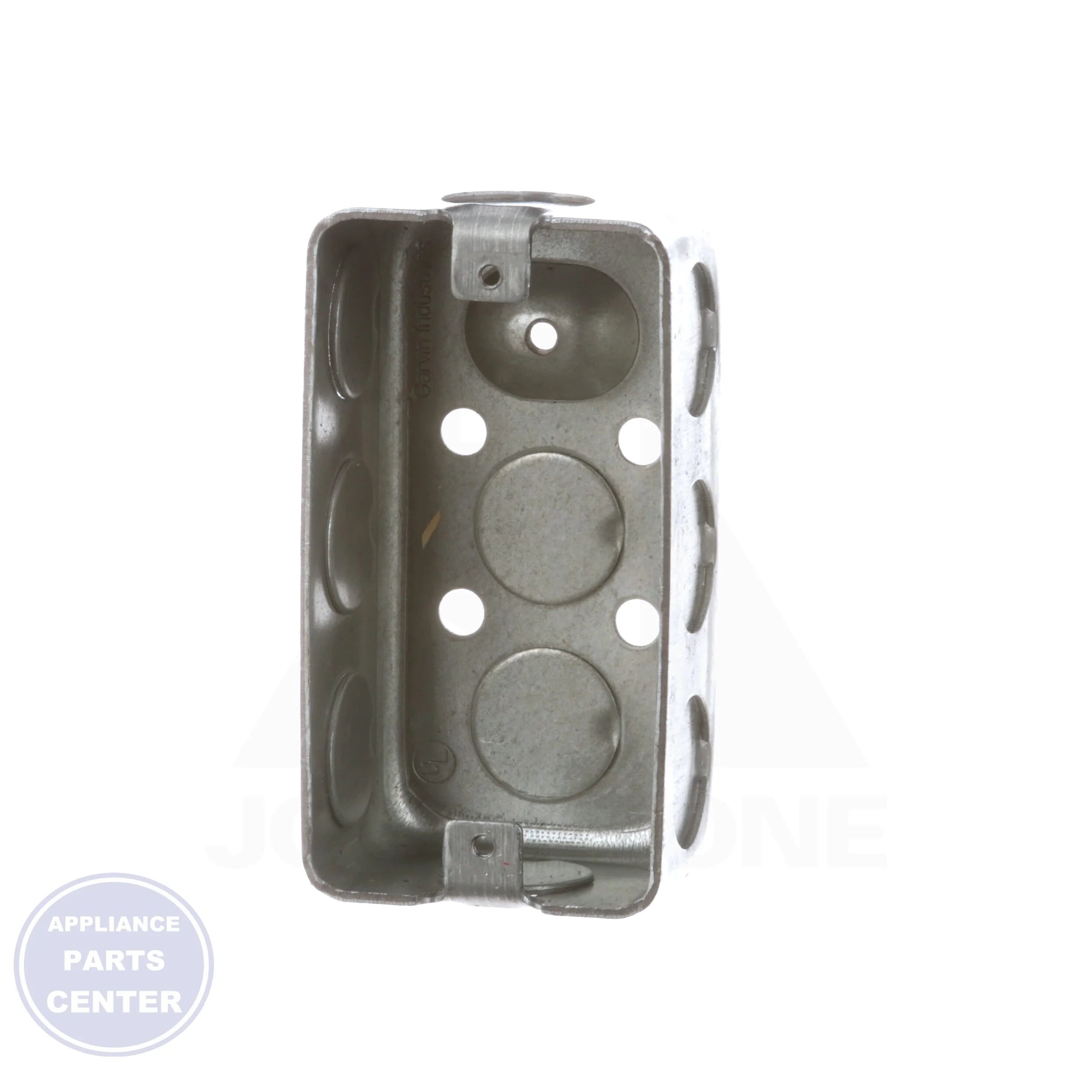 Electrical Outlet Box G19280 - Side view with 1-1/2" depth and 1/2" knockouts