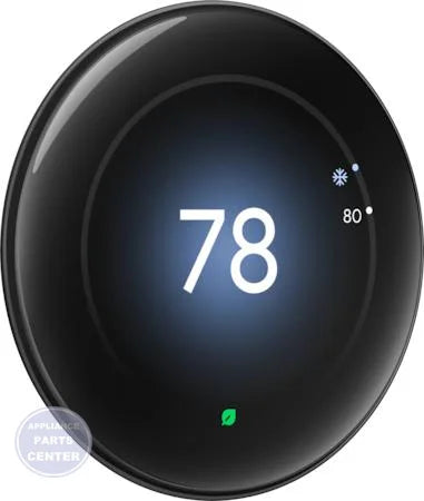 Google Nest Learning Thermostat (4th gen) - Polished Obsidian - Main view showing customizable display for advanced HVAC systems