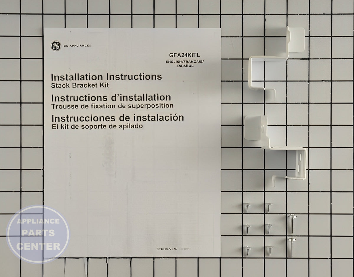 GE 24" FRONTLOAD STACKING KIT - Main view showing sturdy bracket for GEN Dryer