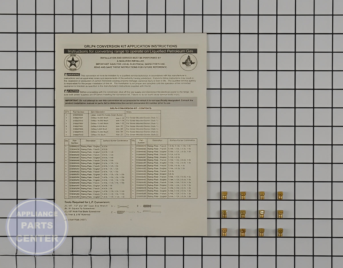FRIGIDAIRE OVEN LP CONVERSION KIT GRLP4 - Main view showing Gas Burner & Control Valve for WCI Range/Stove/Oven