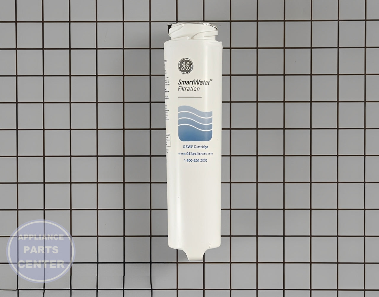 GE SmartWater Water Filter Cartridge GSWF - Main view showing easy installation for GEN Ice Machines and Refrigerators