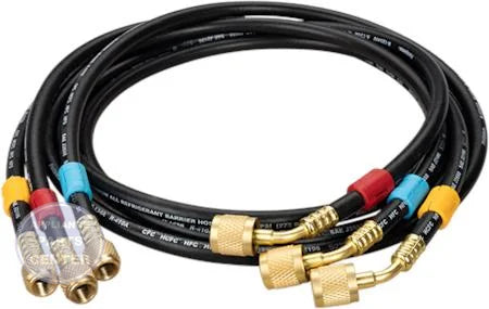 [Brand] 1/4" Charging Hose Set HR3L - Main view showing low loss valves for specific models