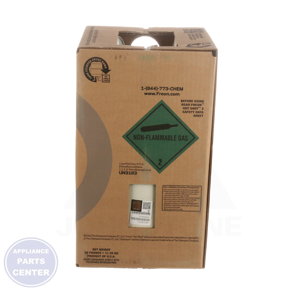 Hot Shot-2™ R-417C Refrigerant HS2-25 - Detailed view of GWP 1809