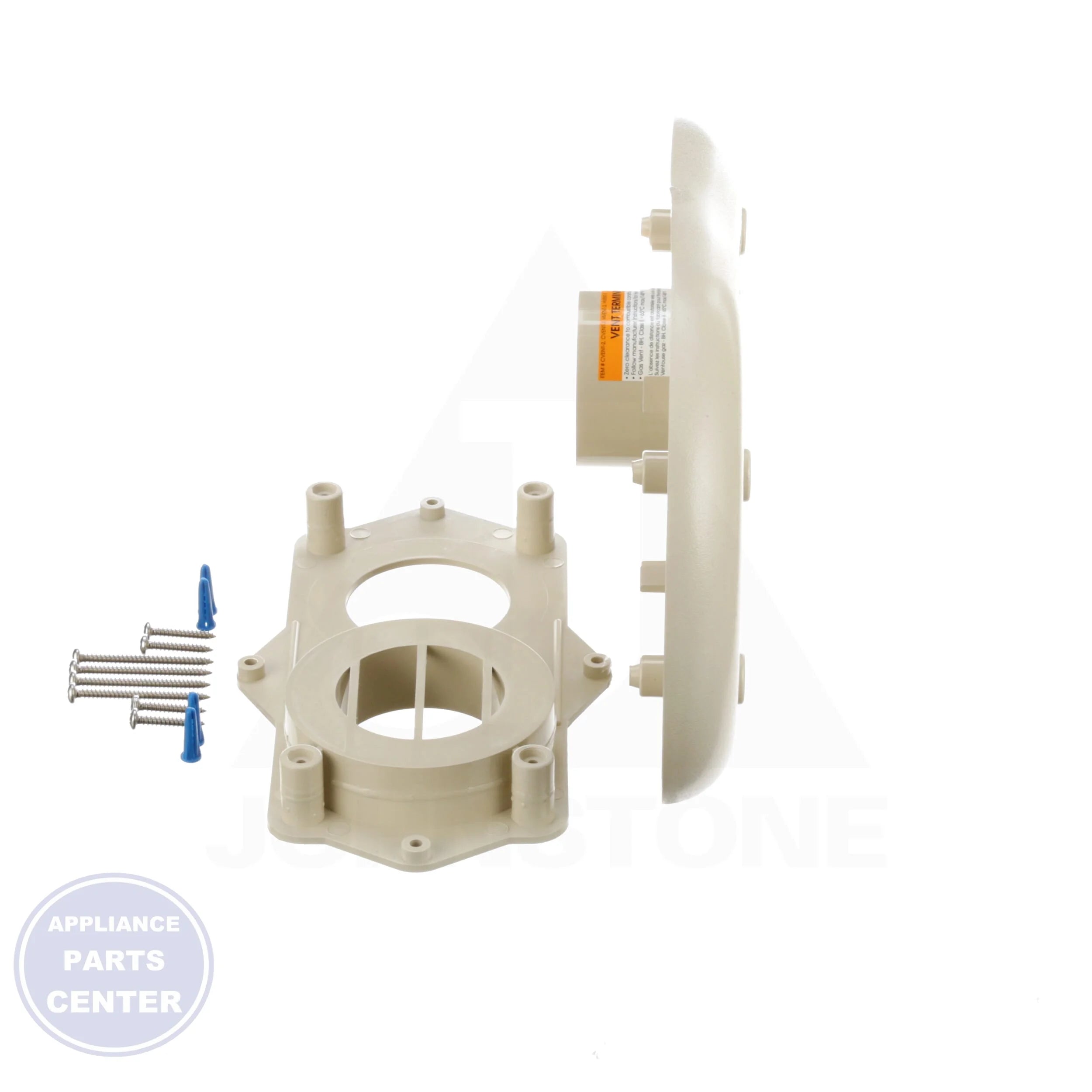 2" Horizontal Concentric Vent Termination - Detailed view of flush mount PVC design