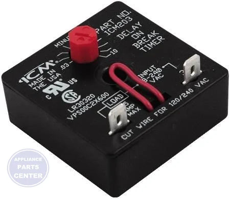 [Brand] Delay On Break Timer ICM203B - Main view showing adjustable time delay for various models