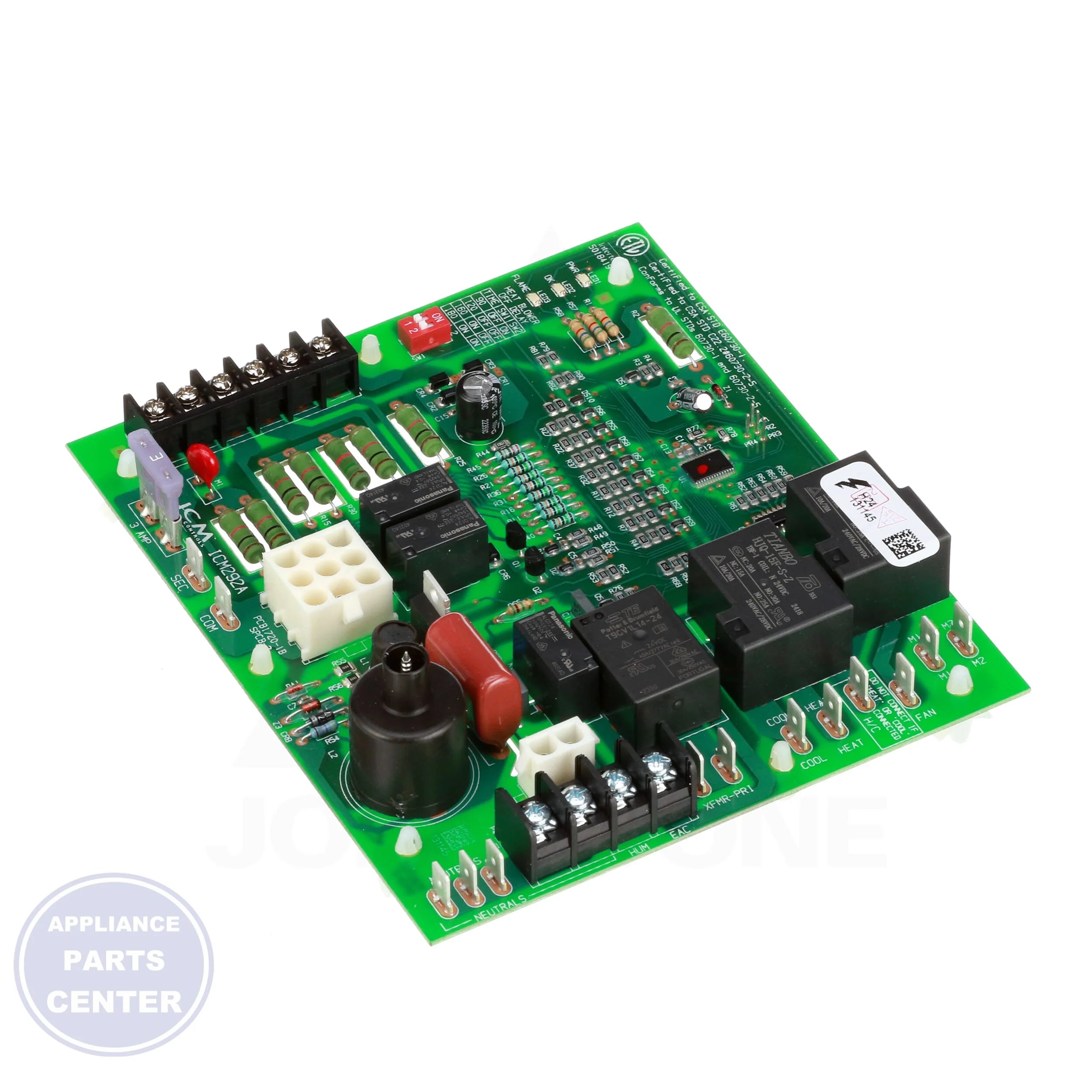 Furnace Control Board ICM292A - Detailed view of lockout timing feature