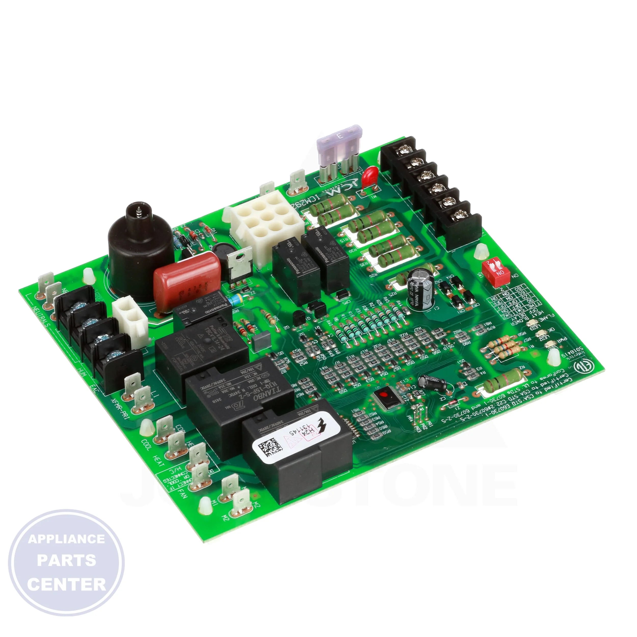 Furnace Control Board ICM292A - Side view with 7-second ignition trial time