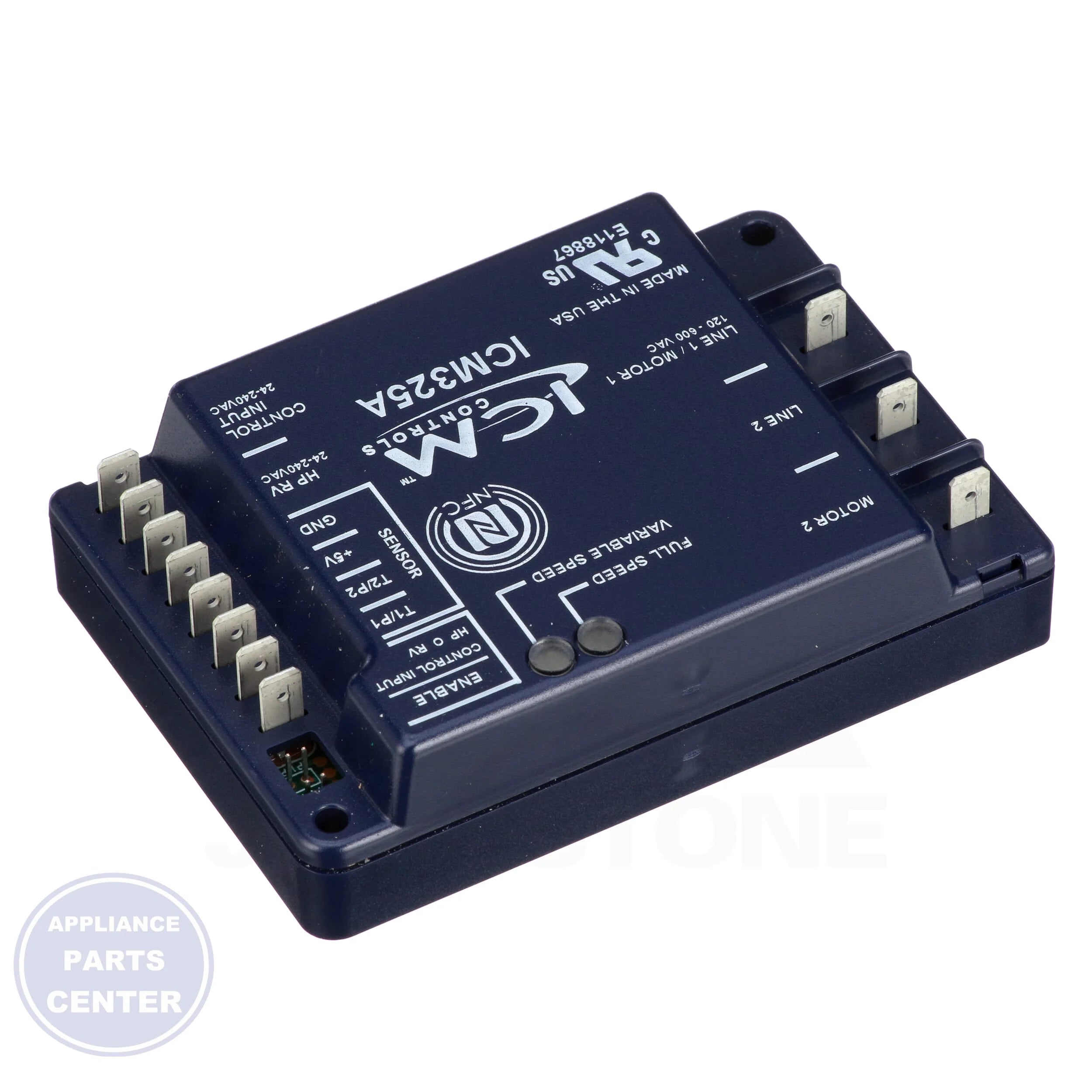 Universal Low Ambient Head Pressure Control ICM Omni App Configurable ICM325A - Side view with precise control specs
