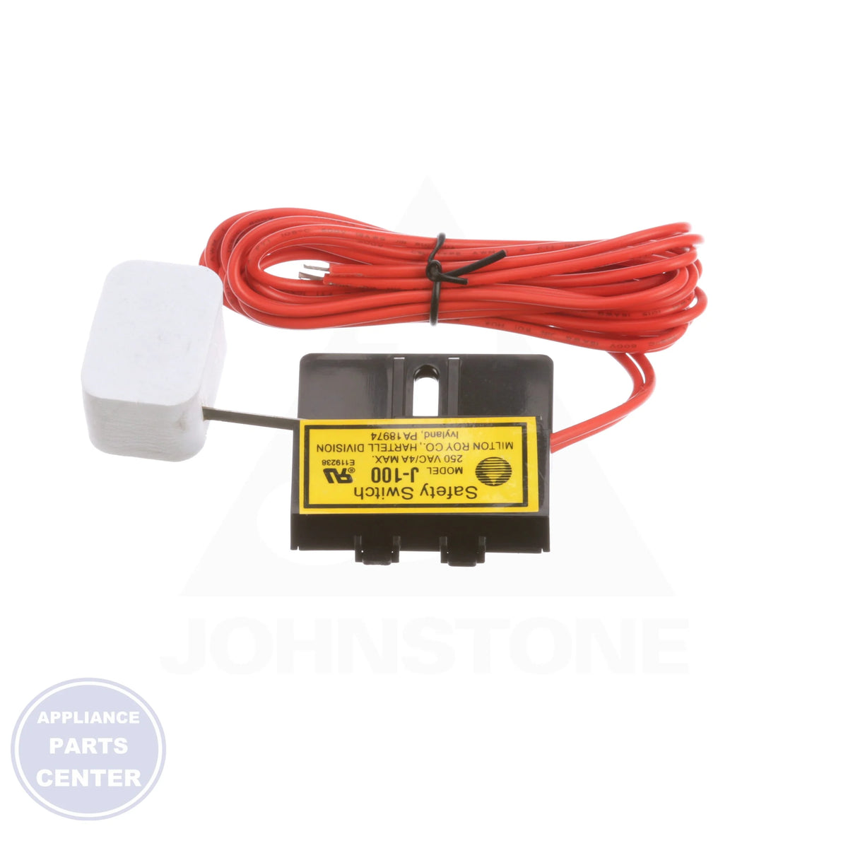 Safety Float Switch J-100 - Side view with 72" leads