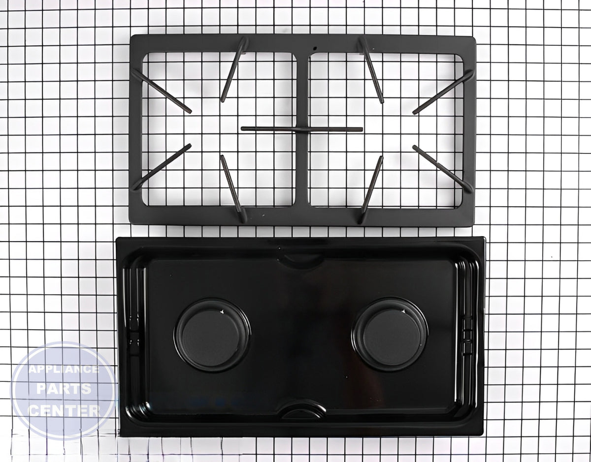 WHIRLPOOL BLACK COOKTOP TWO BURNER CARTRIDGE JGA8100ADB - Main view showing two burners for WPL Range/Stove/Oven